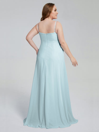 Mariah Sweep Train Sleeveless Plus Size Bridesmaid Dresses