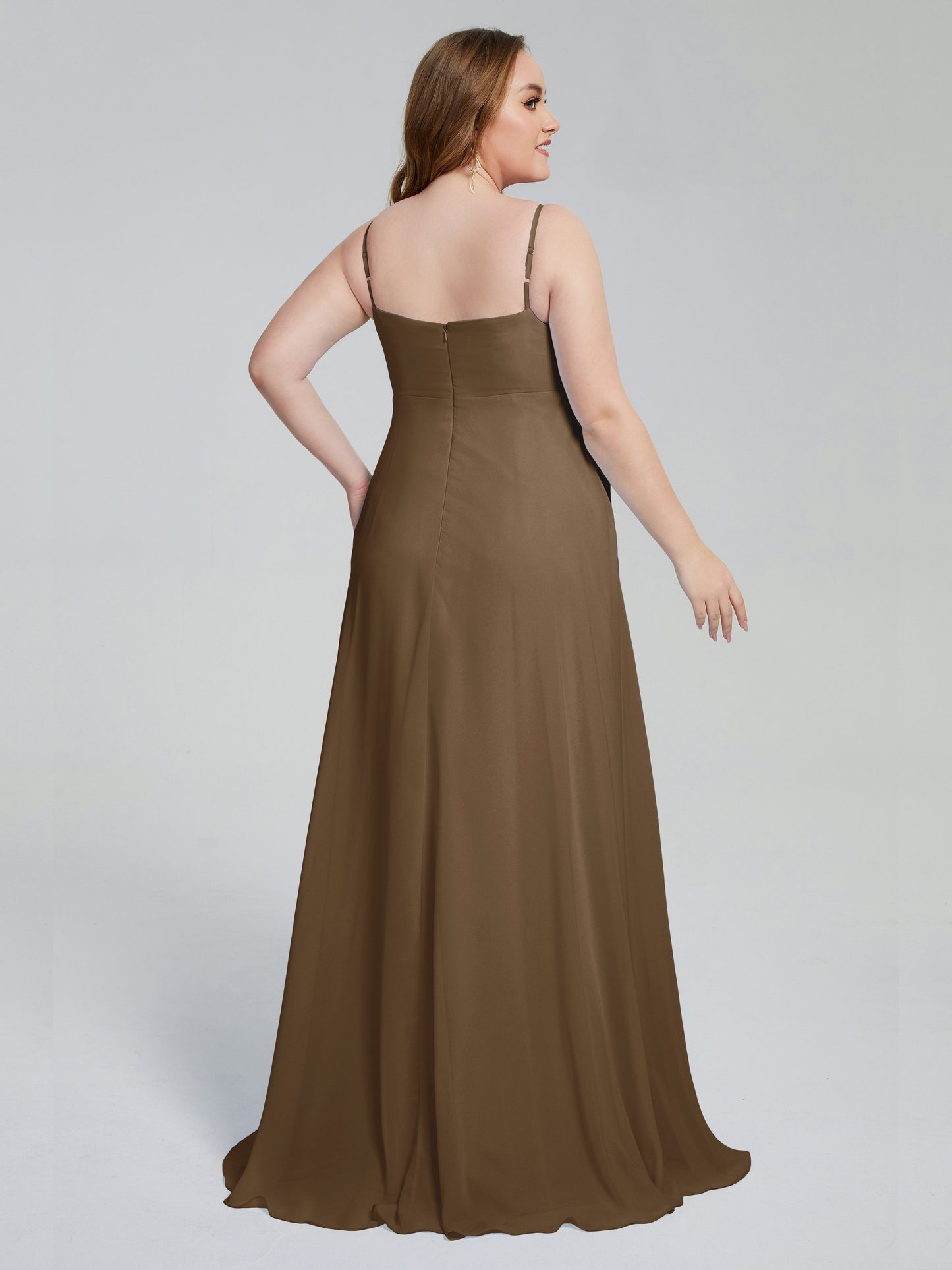 Mariah Sweep Train Sleeveless Plus Size Bridesmaid Dresses
