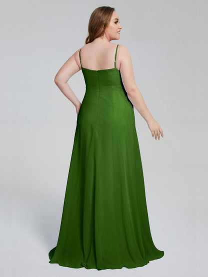Mariah Sweep Train Sleeveless Plus Size Bridesmaid Dresses