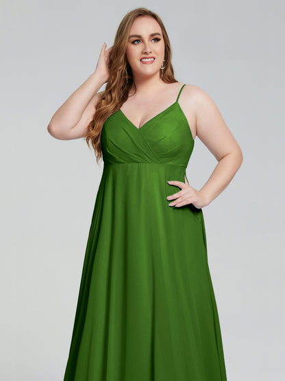 Mariah Sweep Train Sleeveless Plus Size Bridesmaid Dresses