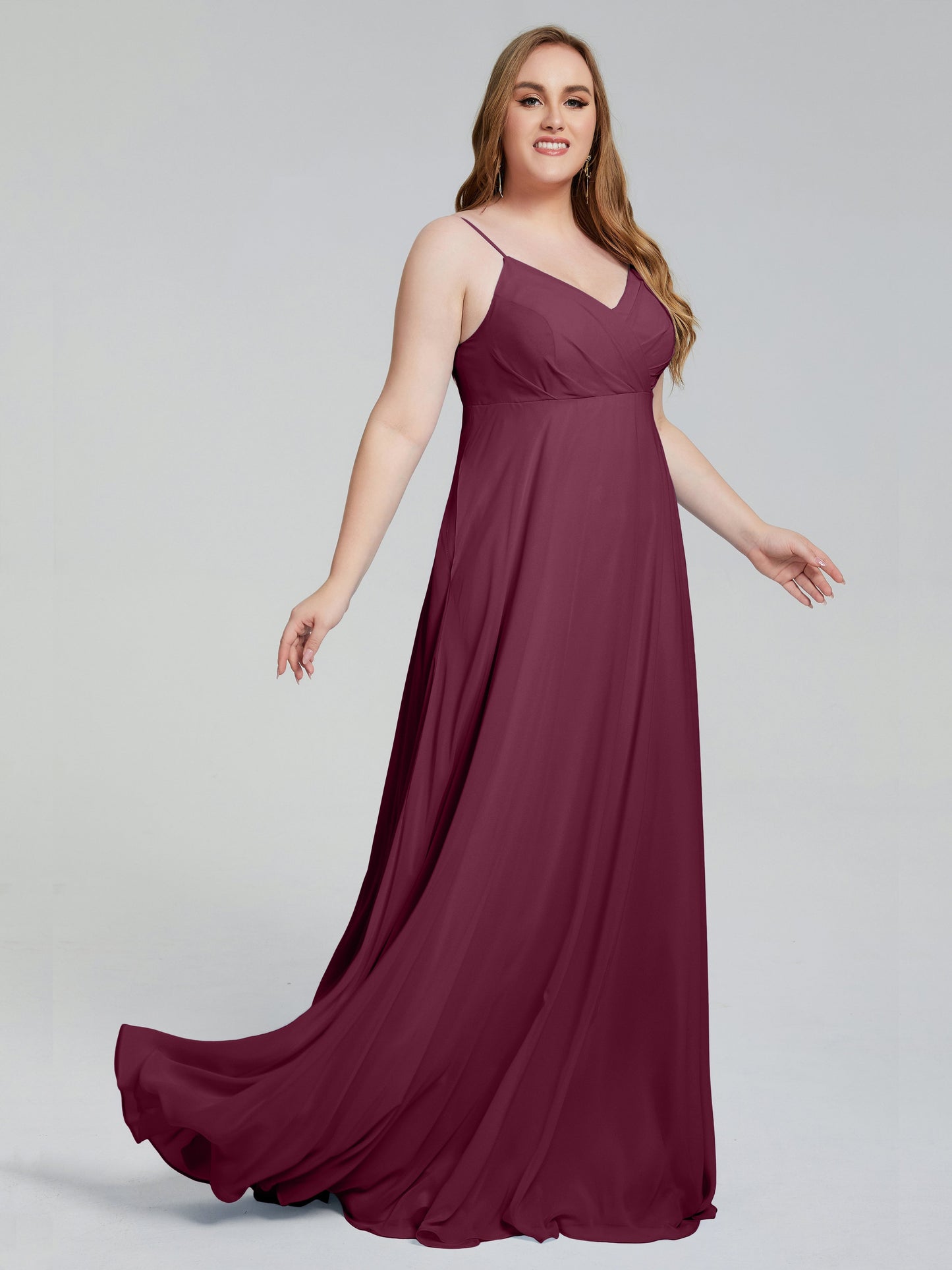 Mariah Sweep Train Sleeveless Plus Size Bridesmaid Dresses