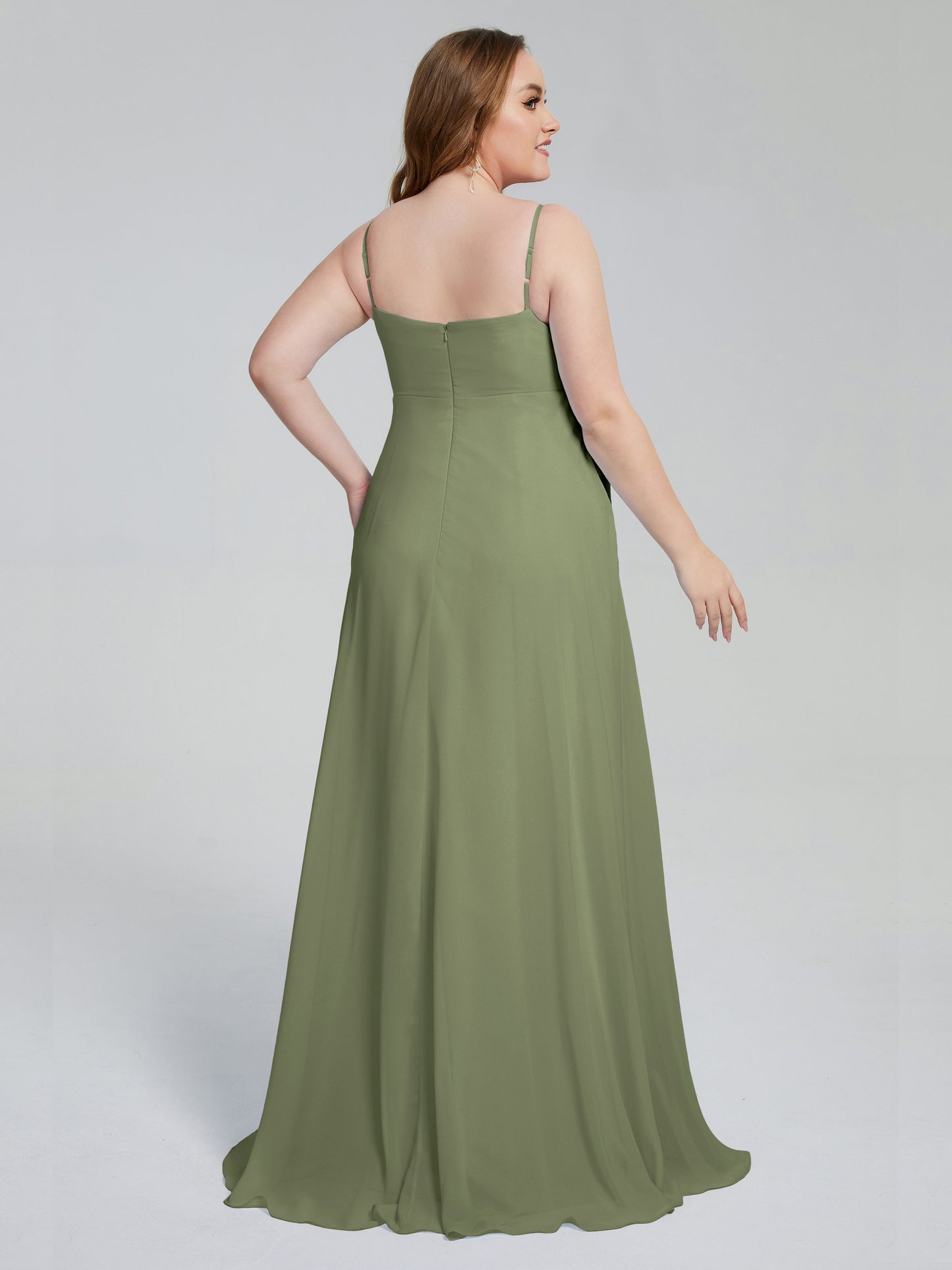 Mariah Sweep Train Sleeveless Plus Size Bridesmaid Dresses