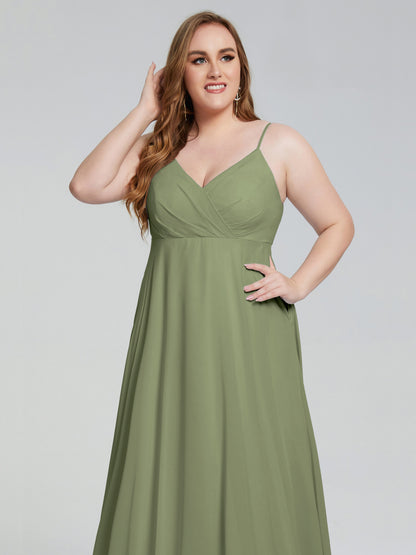 Mariah Sweep Train Sleeveless Plus Size Bridesmaid Dresses