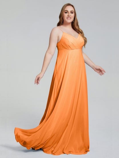 Mariah Sweep Train Sleeveless Plus Size Bridesmaid Dresses