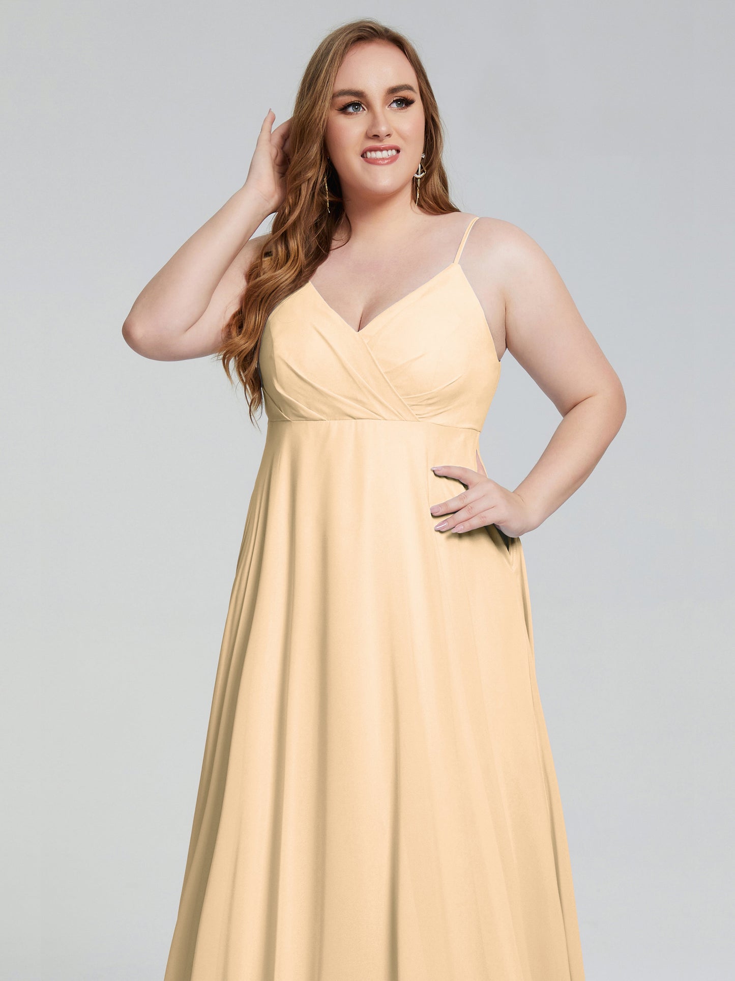 Mariah Sweep Train Sleeveless Plus Size Bridesmaid Dresses