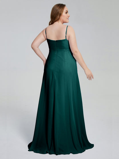 Mariah Sweep Train Sleeveless Plus Size Bridesmaid Dresses