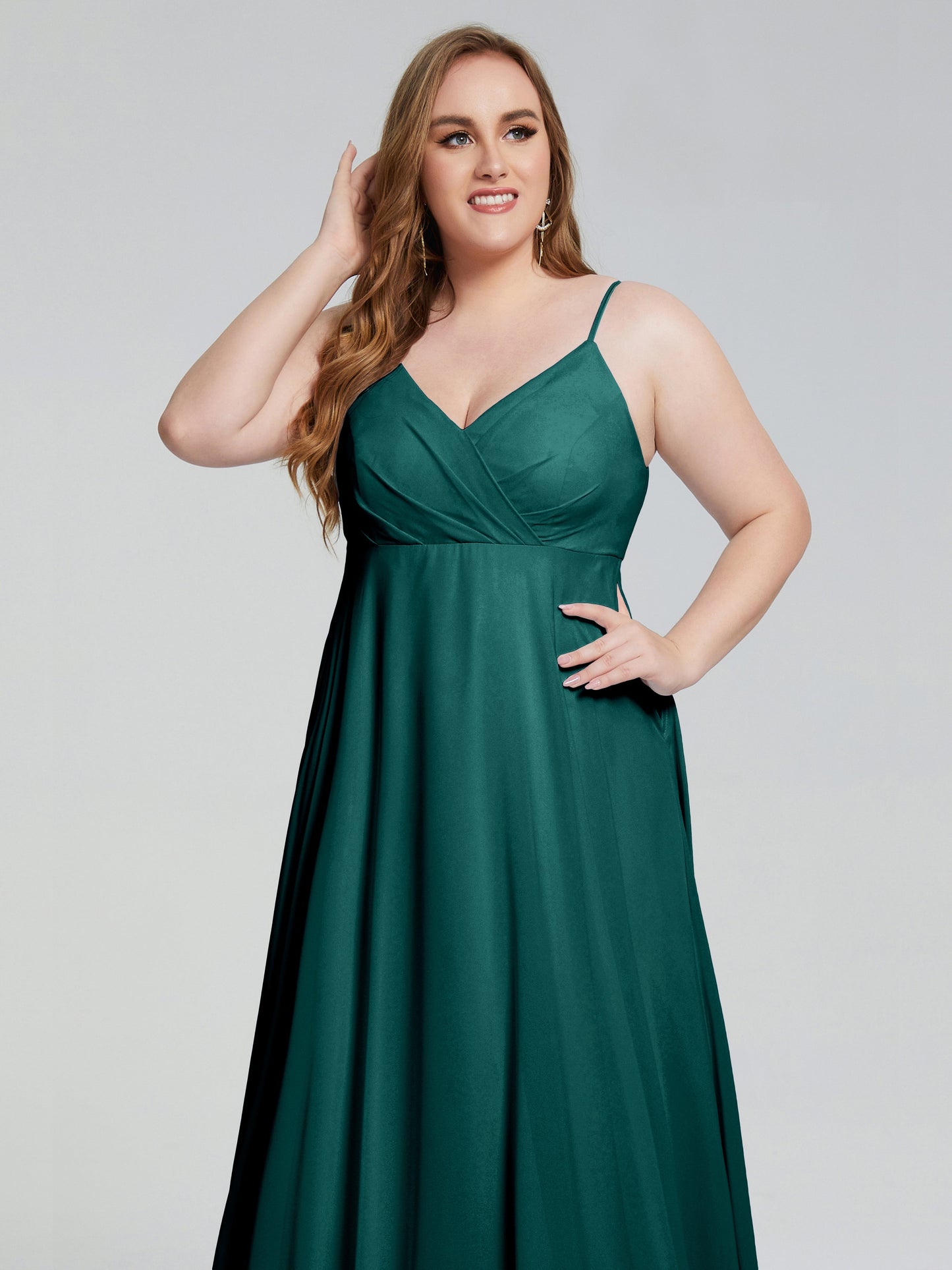 Mariah Sweep Train Sleeveless Plus Size Bridesmaid Dresses