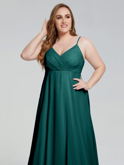 Mariah Sweep Train Sleeveless Plus Size Bridesmaid Dresses