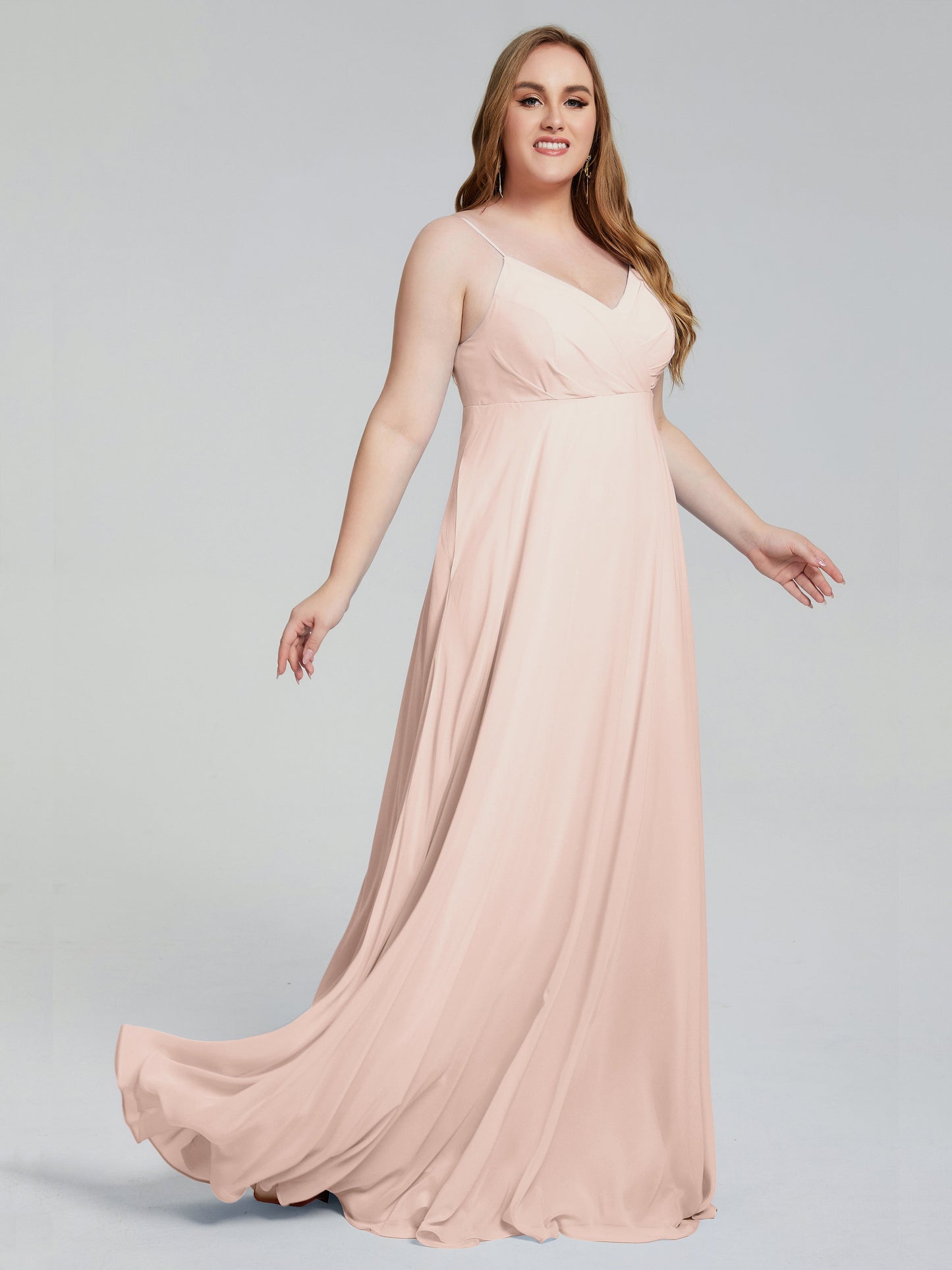 Mariah Sweep Train Sleeveless Plus Size Bridesmaid Dresses