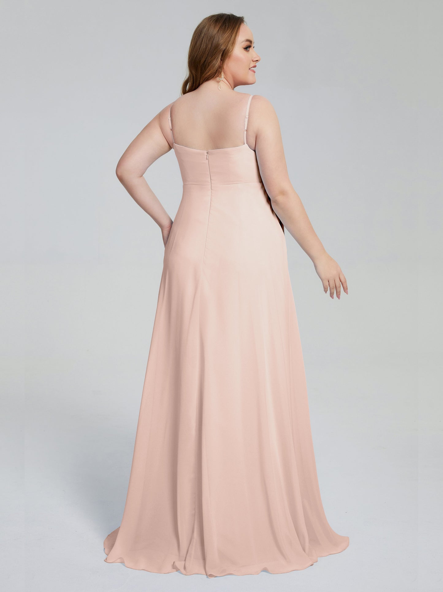 Mariah Sweep Train Sleeveless Plus Size Bridesmaid Dresses