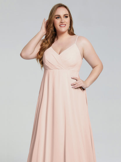 Mariah Sweep Train Sleeveless Plus Size Bridesmaid Dresses