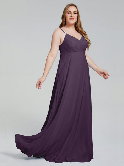 Mariah Sweep Train Sleeveless Plus Size Bridesmaid Dresses