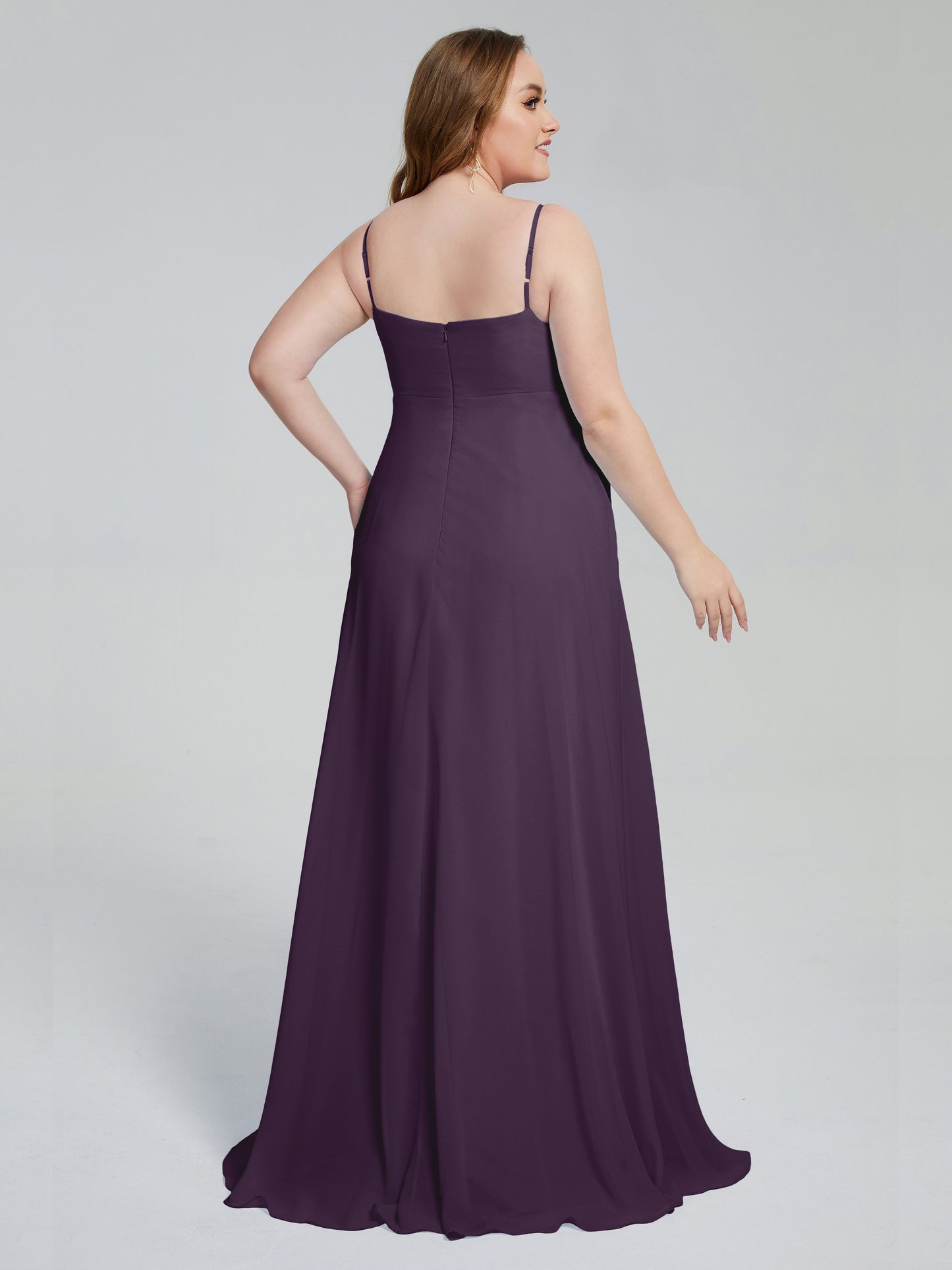 Mariah Sweep Train Sleeveless Plus Size Bridesmaid Dresses