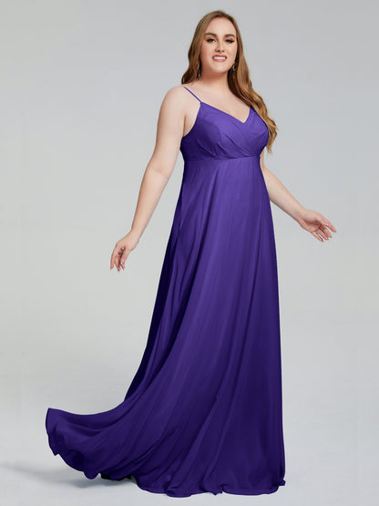 Mariah Sweep Train Sleeveless Plus Size Bridesmaid Dresses