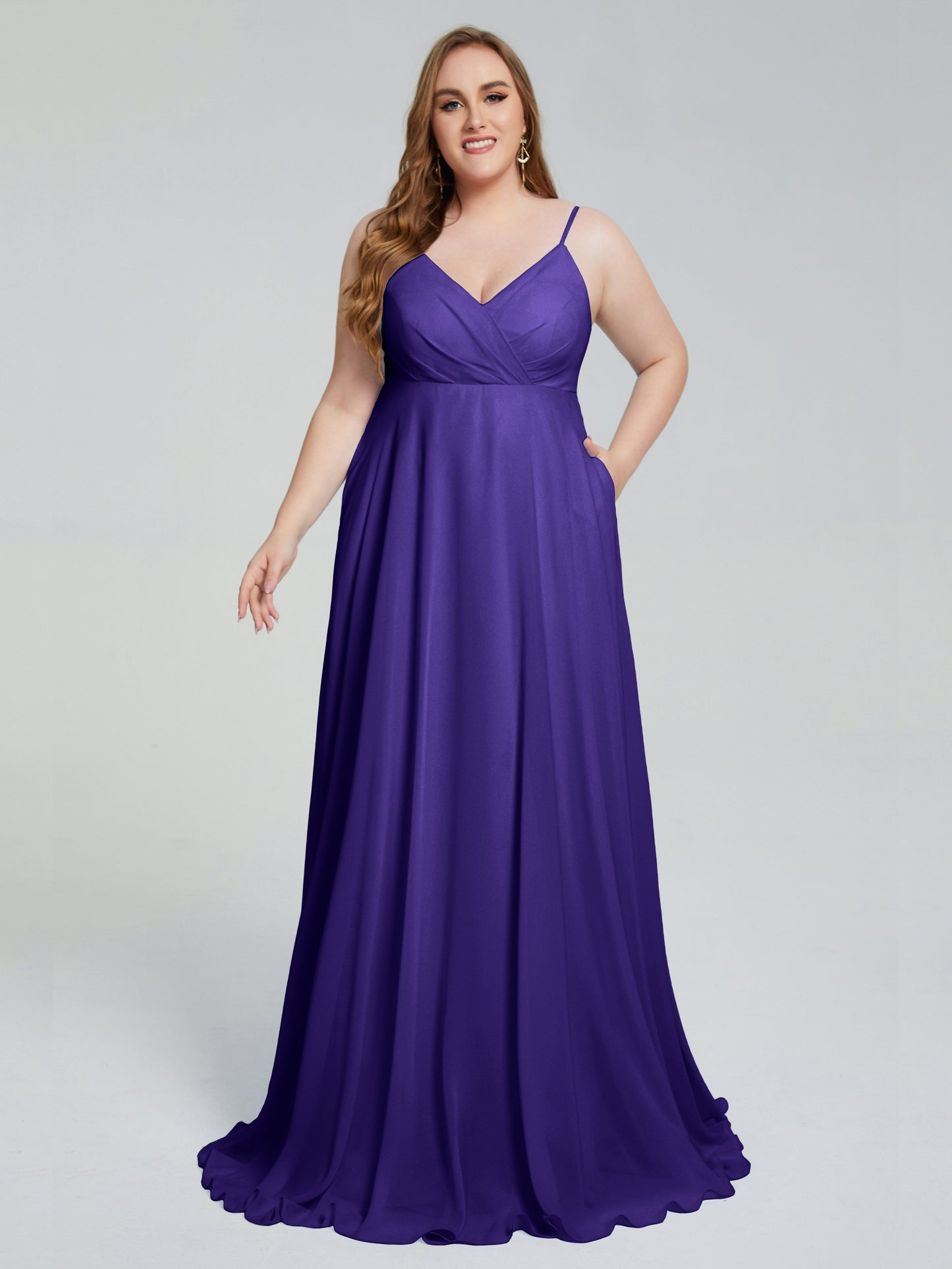 Mariah Sweep Train Sleeveless Plus Size Bridesmaid Dresses