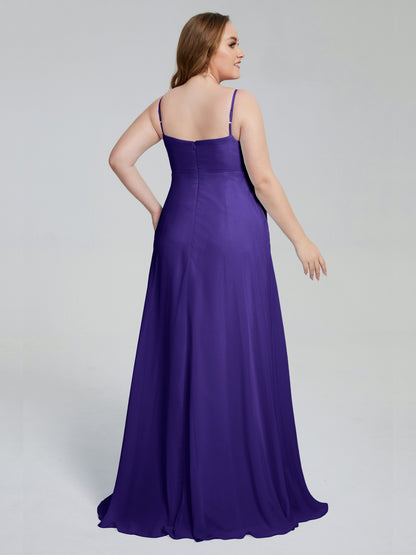 Mariah Sweep Train Sleeveless Plus Size Bridesmaid Dresses