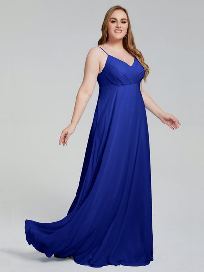 Mariah Sweep Train Sleeveless Plus Size Bridesmaid Dresses