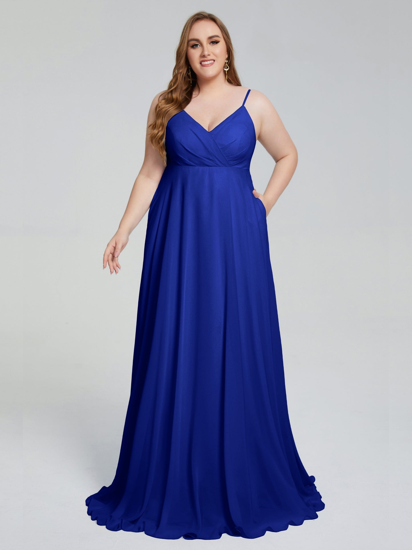 Mariah Sweep Train Sleeveless Plus Size Bridesmaid Dresses