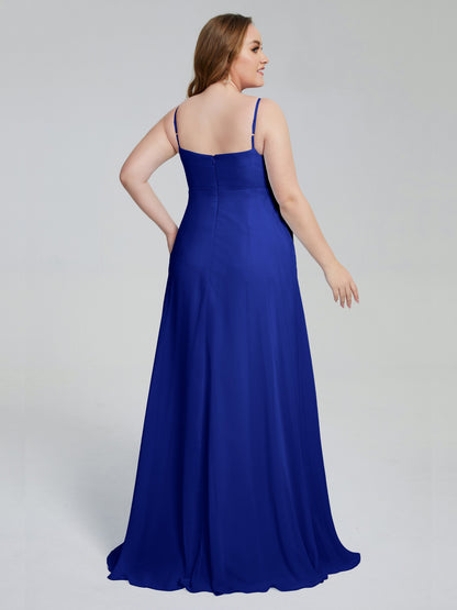 Mariah Sweep Train Sleeveless Plus Size Bridesmaid Dresses