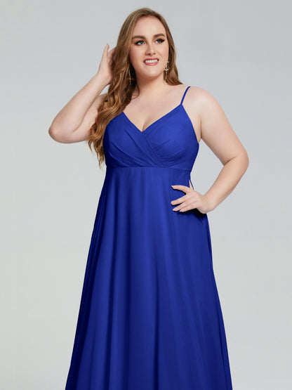 Mariah Sweep Train Sleeveless Plus Size Bridesmaid Dresses