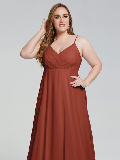 Mariah Sweep Train Sleeveless Plus Size Bridesmaid Dresses