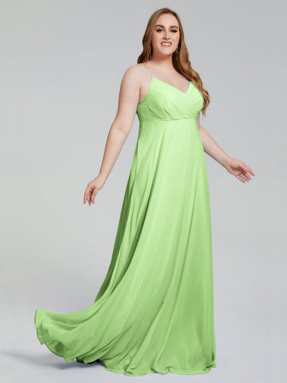 Mariah Sweep Train Sleeveless Plus Size Bridesmaid Dresses