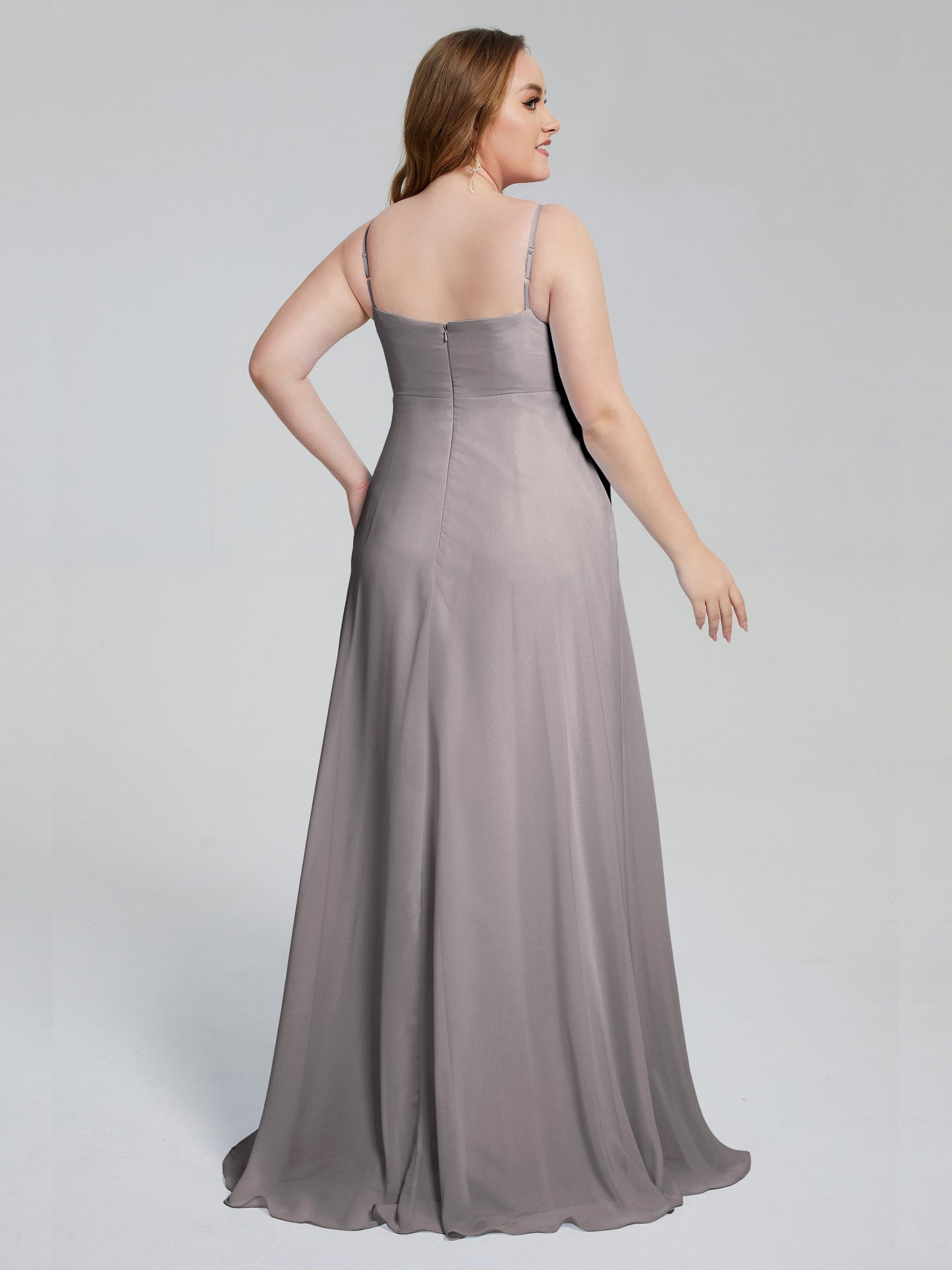 Mariah Sweep Train Sleeveless Plus Size Bridesmaid Dresses
