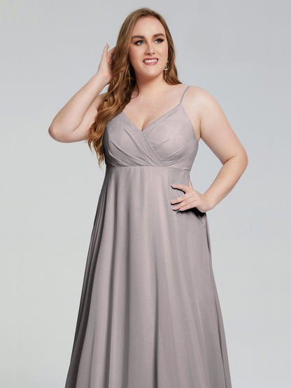 Mariah Sweep Train Sleeveless Plus Size Bridesmaid Dresses