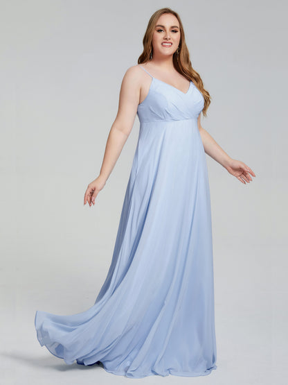 Mariah Sweep Train Sleeveless Plus Size Bridesmaid Dresses