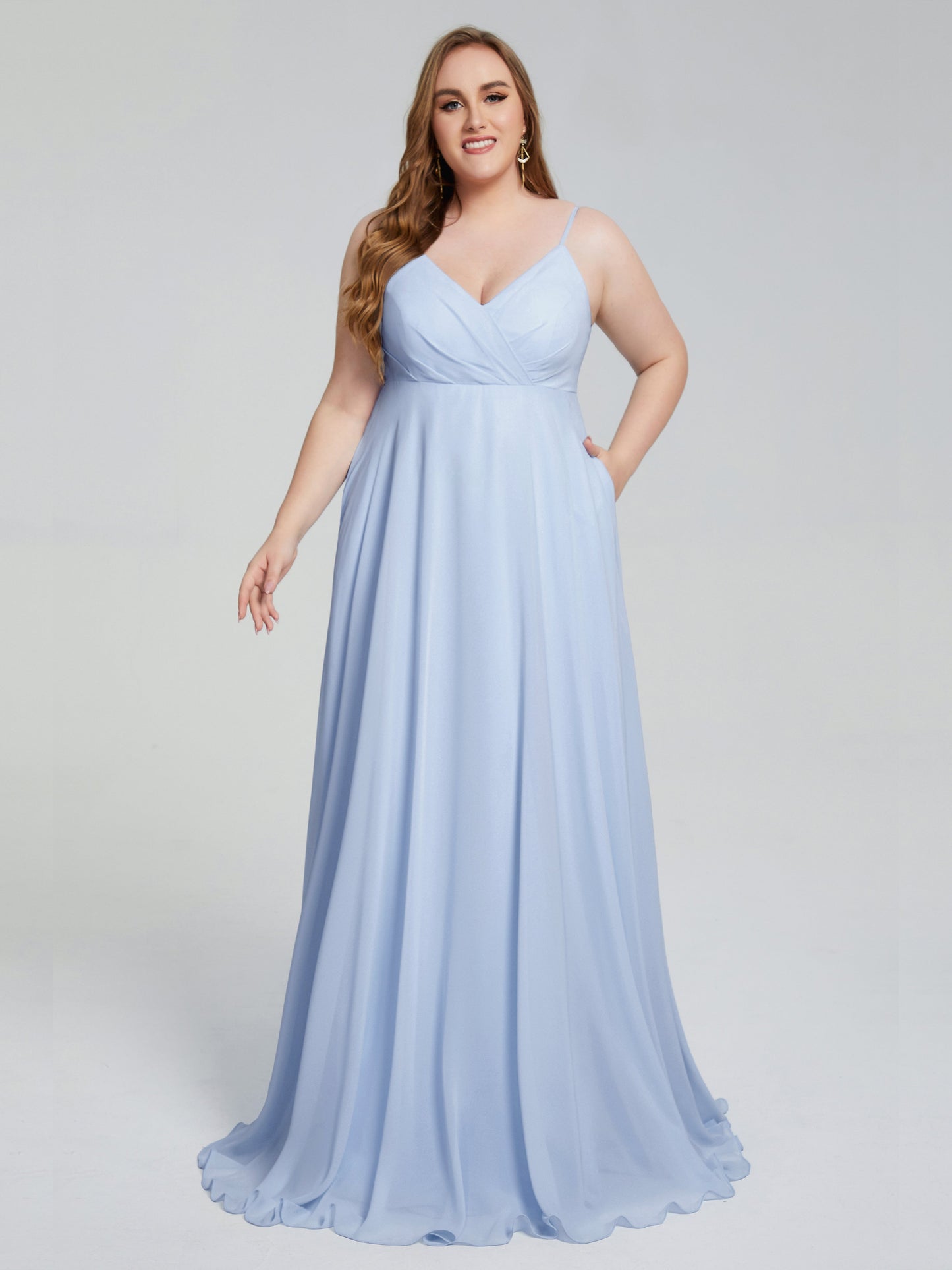 Mariah Sweep Train Sleeveless Plus Size Bridesmaid Dresses