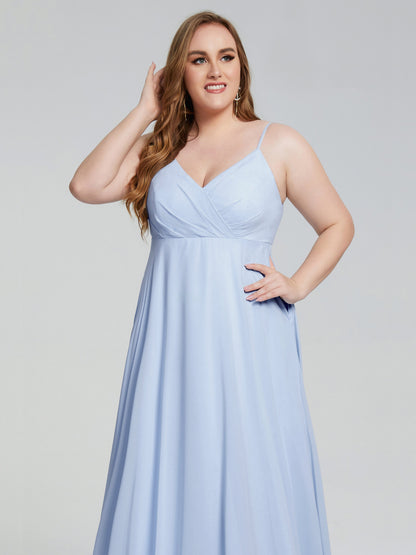 Mariah Sweep Train Sleeveless Plus Size Bridesmaid Dresses