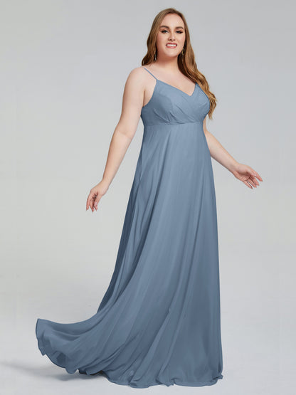 Mariah Sweep Train Sleeveless Plus Size Bridesmaid Dresses