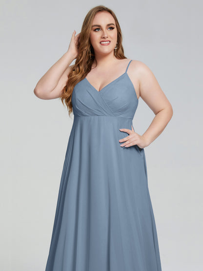 Mariah Sweep Train Sleeveless Plus Size Bridesmaid Dresses