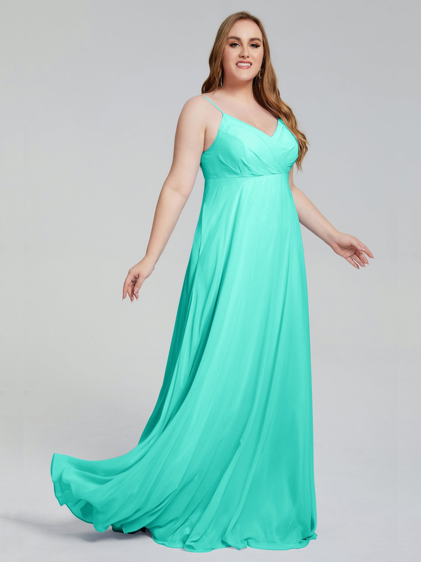 Mariah Sweep Train Sleeveless Plus Size Bridesmaid Dresses