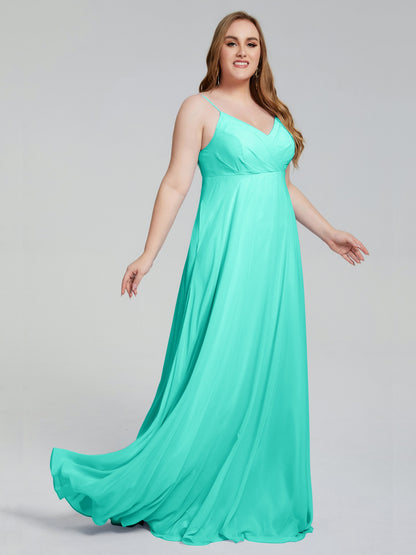 Mariah Sweep Train Sleeveless Plus Size Bridesmaid Dresses