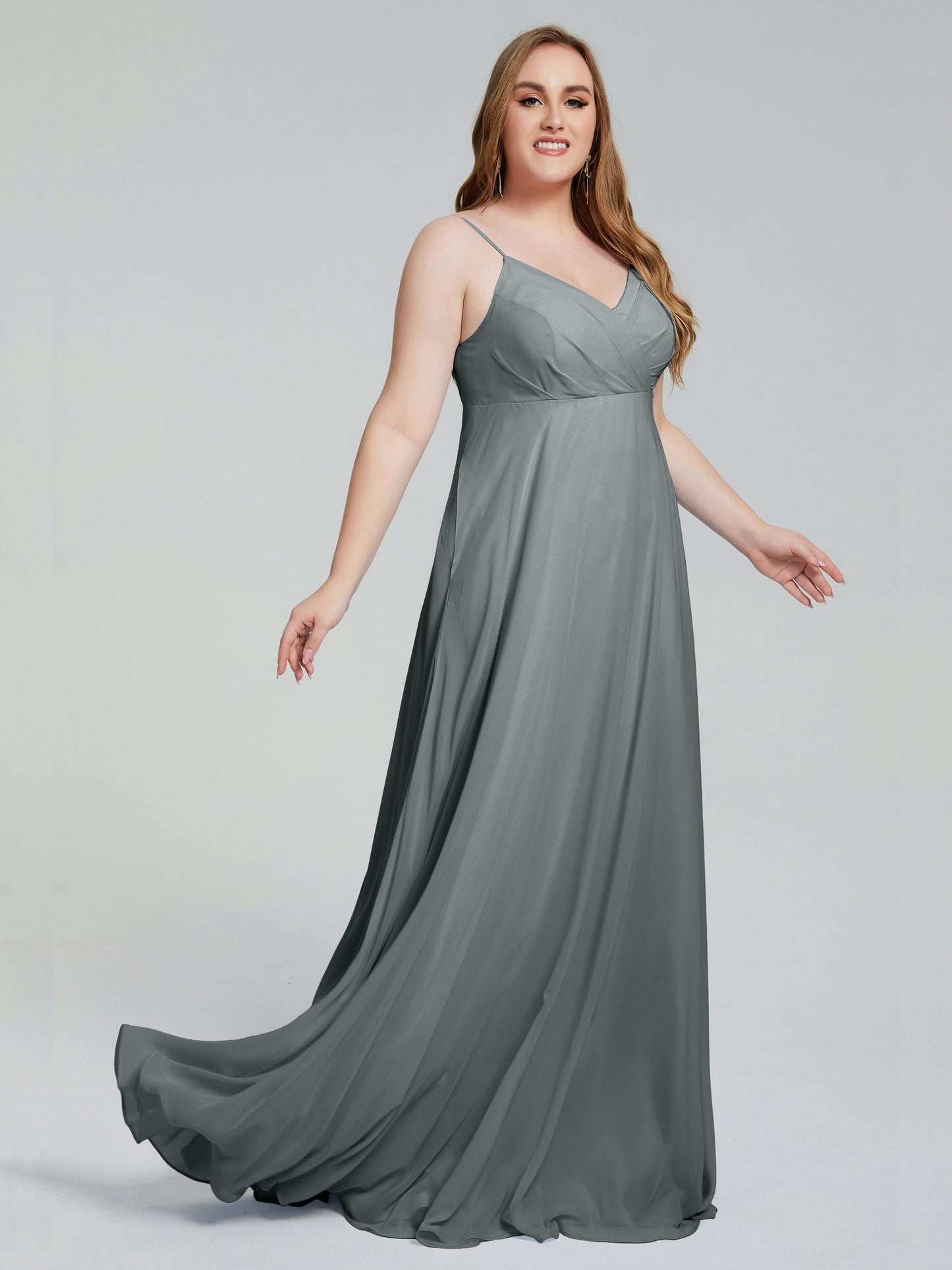 Mariah Sweep Train Sleeveless Plus Size Bridesmaid Dresses