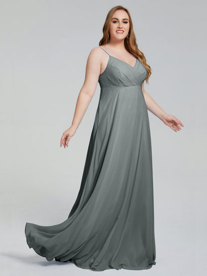 Mariah Sweep Train Sleeveless Plus Size Bridesmaid Dresses