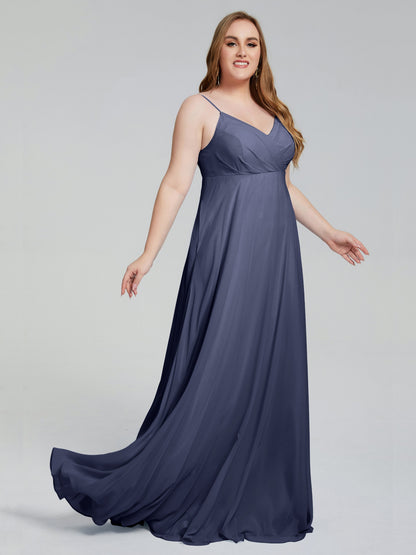 Mariah Sweep Train Sleeveless Plus Size Bridesmaid Dresses