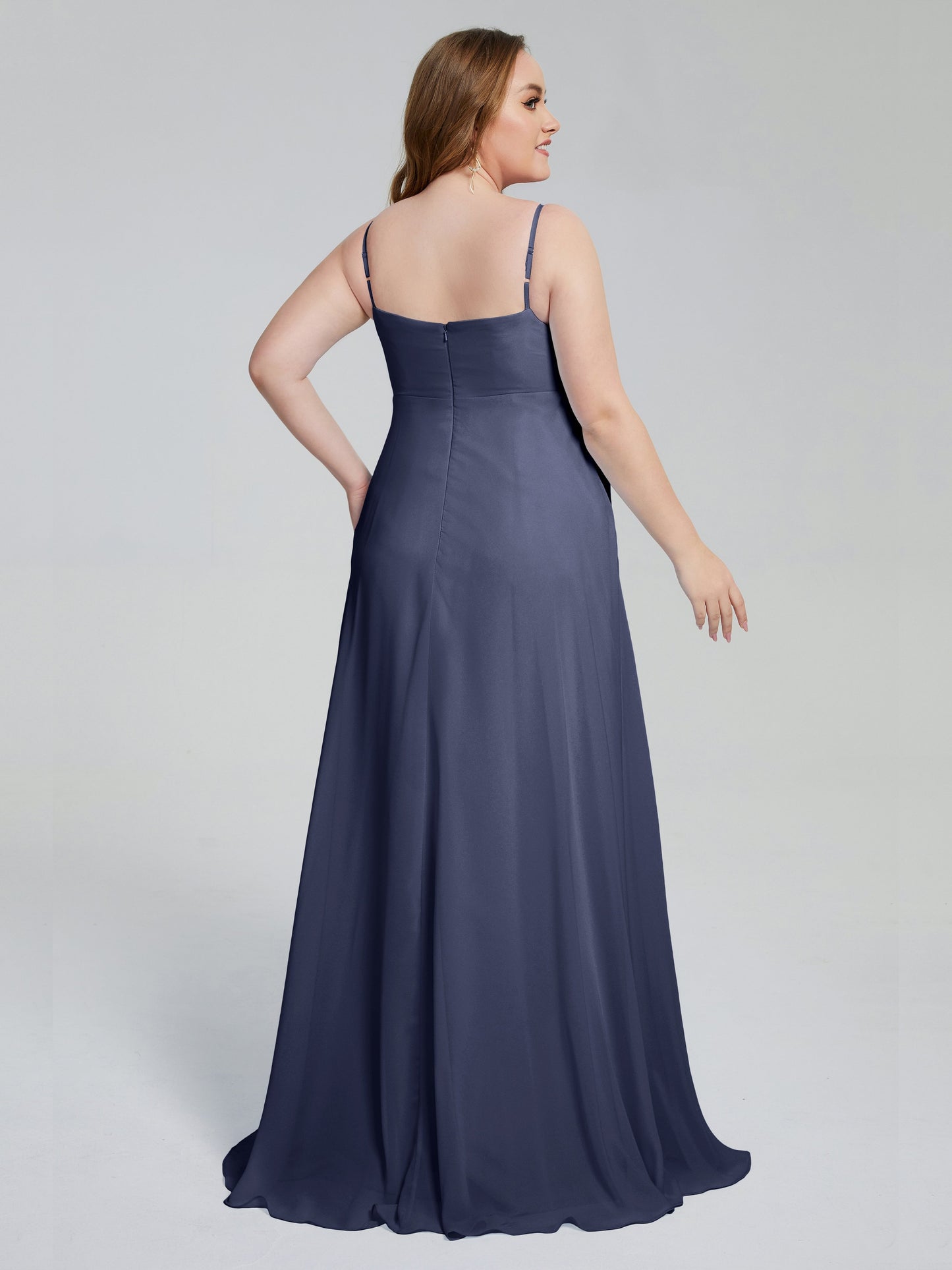 Mariah Sweep Train Sleeveless Plus Size Bridesmaid Dresses