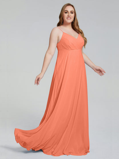 Mariah Sweep Train Sleeveless Plus Size Bridesmaid Dresses