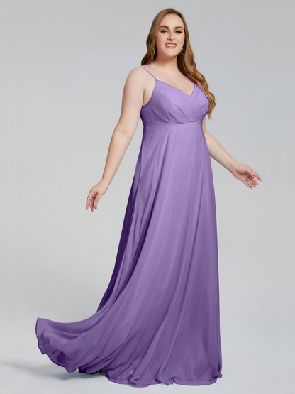 Mariah Sweep Train Sleeveless Plus Size Bridesmaid Dresses