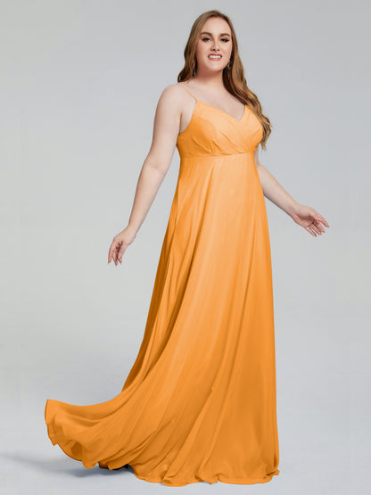 Mariah Sweep Train Sleeveless Plus Size Bridesmaid Dresses