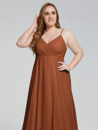 Mariah Sweep Train Sleeveless Plus Size Bridesmaid Dresses