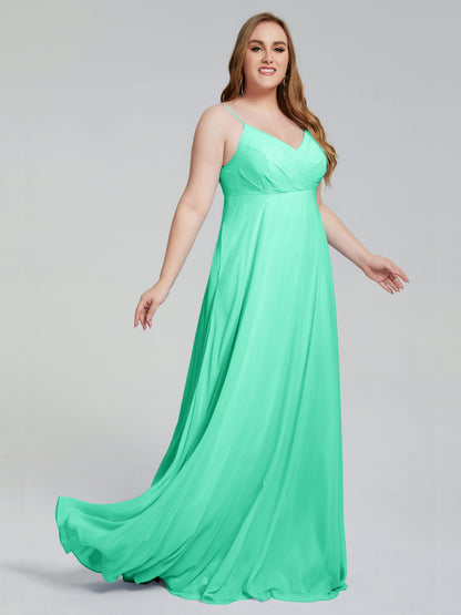 Mariah Sweep Train Sleeveless Plus Size Bridesmaid Dresses