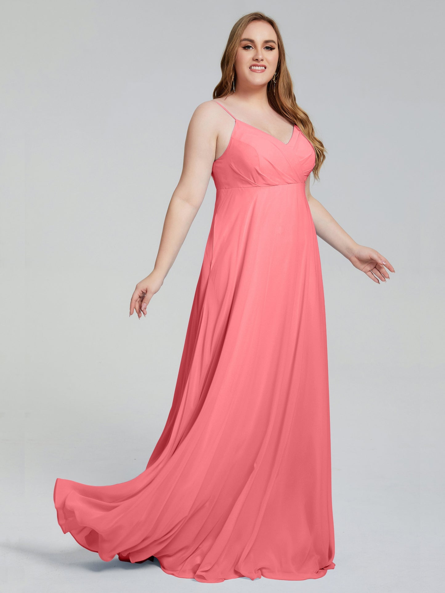 Mariah Sweep Train Sleeveless Plus Size Bridesmaid Dresses