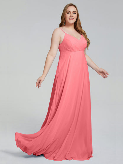 Mariah Sweep Train Sleeveless Plus Size Bridesmaid Dresses