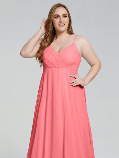 Mariah Sweep Train Sleeveless Plus Size Bridesmaid Dresses