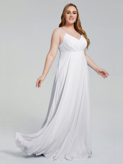 Mariah Sweep Train Sleeveless Plus Size Bridesmaid Dresses