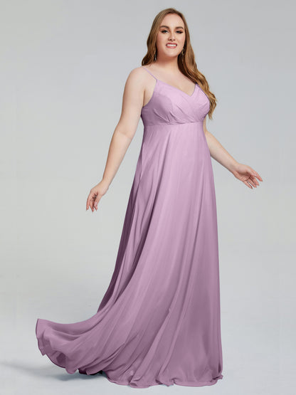 Mariah Sweep Train Sleeveless Plus Size Bridesmaid Dresses