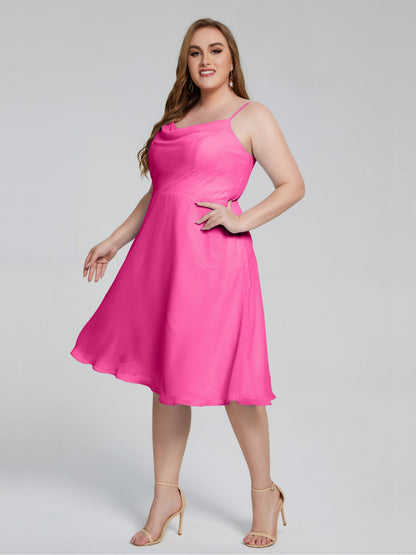 Mckenzie Spaghetti Straps Plus Size Short Bridesmaid Dresses